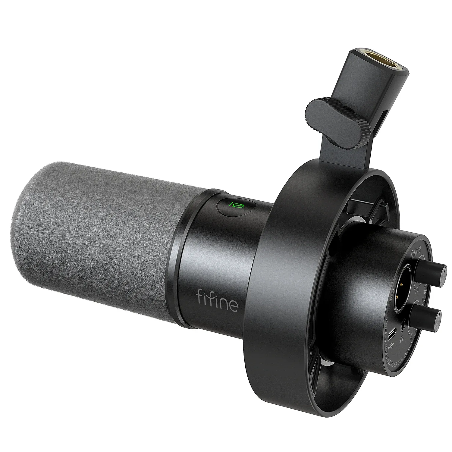 FIFINE K688 – Microphone dynamique USB/XLR avec support antichoc, bouton de sourdine tactile et contrôle du volume, compatible PC et carte son