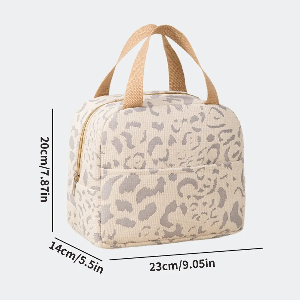 Sac isotherme à motif encre, sac à bento, sac à lunch, sac isotherme de voyage pour glace en plein air, sac de pique-nique, lot de 1 5