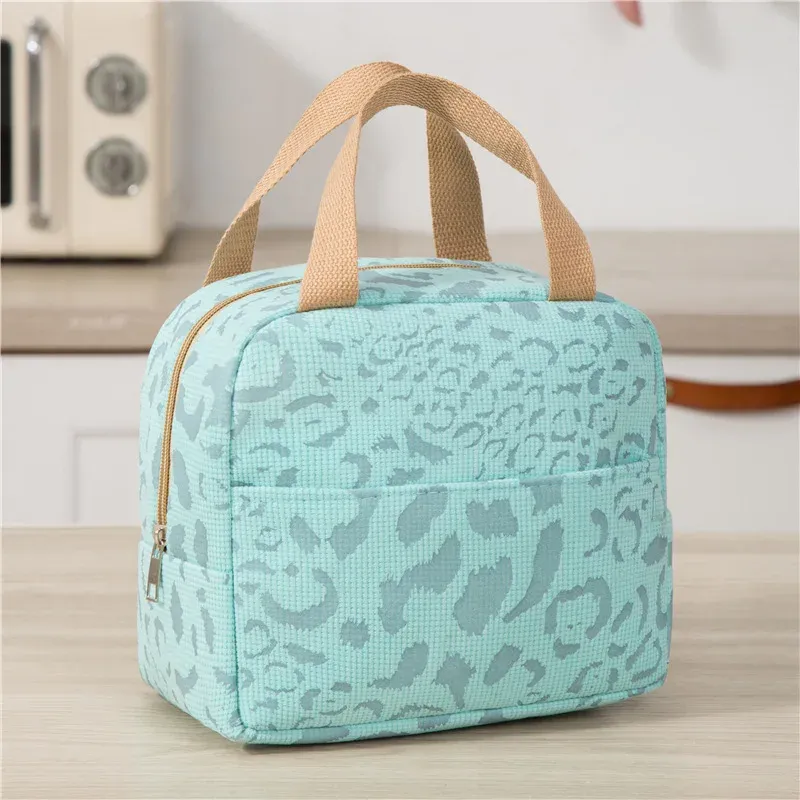 Sac isotherme à motif encre, sac à bento, sac à lunch, sac isotherme de voyage pour glace en plein air, sac de pique-nique, lot de 1 8
