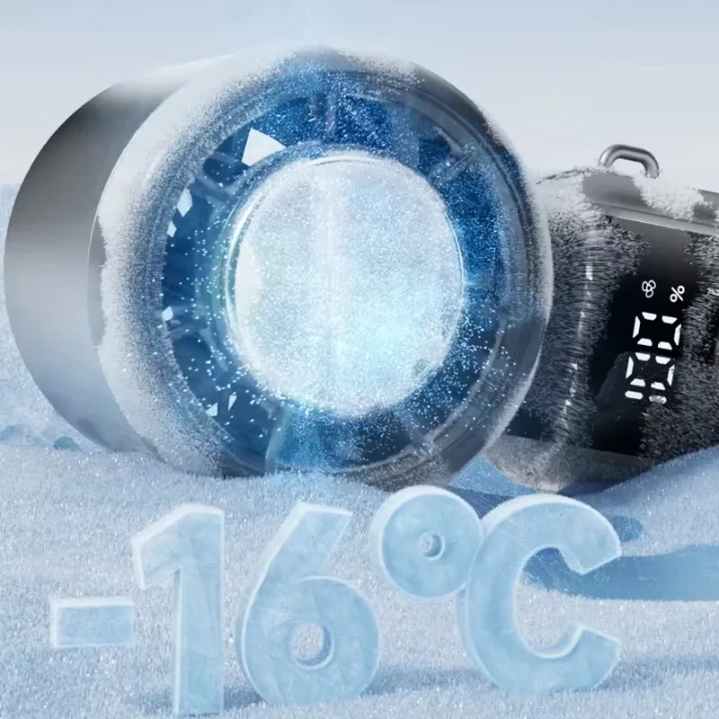Ventilateur portable Lenovo à refroidissement par glace, 100 vitesses, mode turbo, USB, pliable et suspendable pour l'extérieur 3