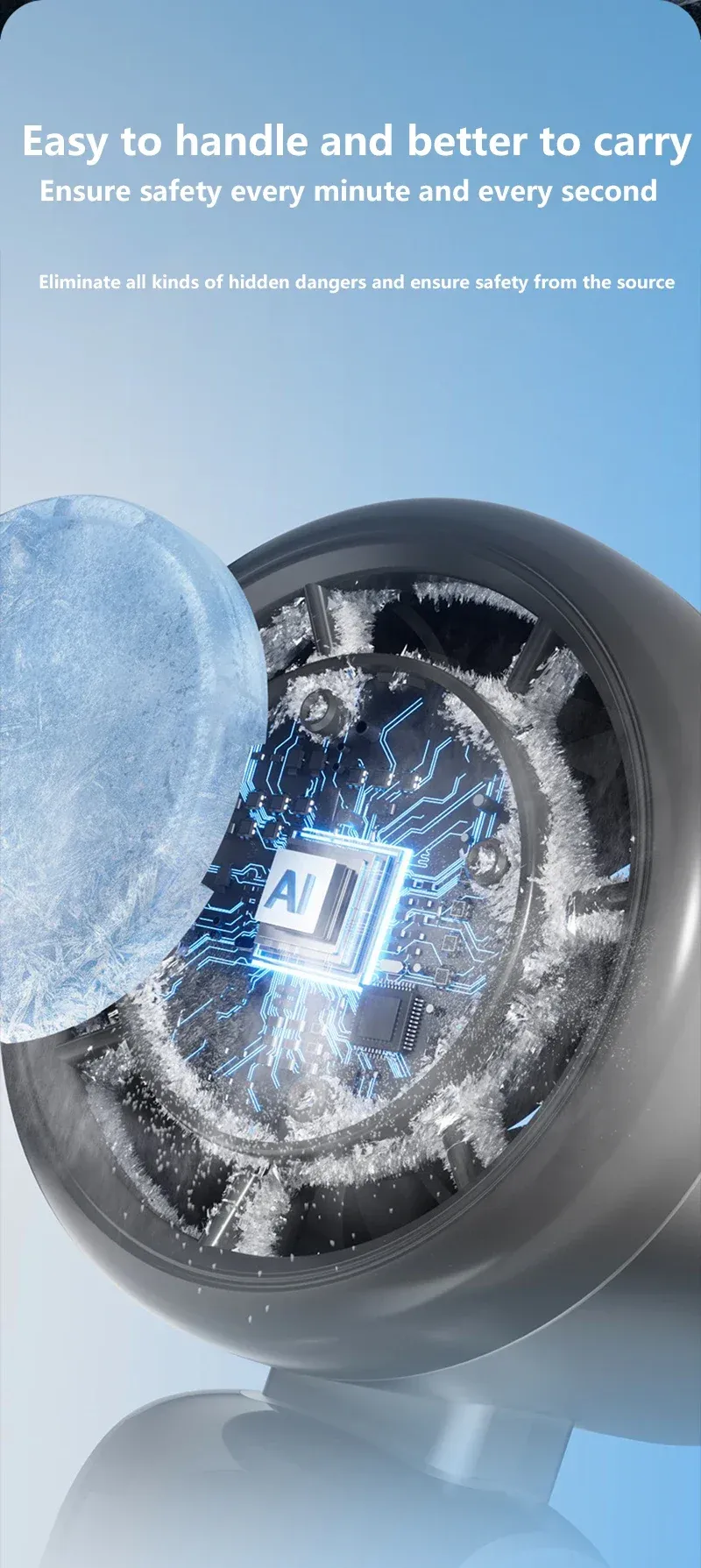 Ventilateur portable en situation de voyage