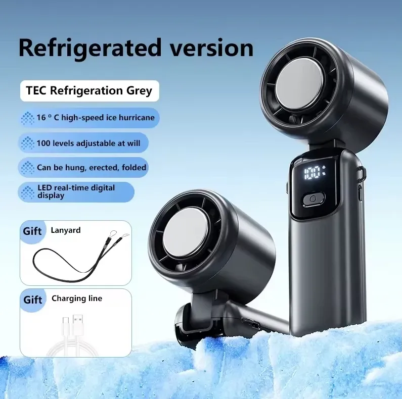 Ventilateur portable Lenovo à refroidissement par glace, 100 vitesses, mode turbo, USB, pliable et suspendable pour l'extérieur 9