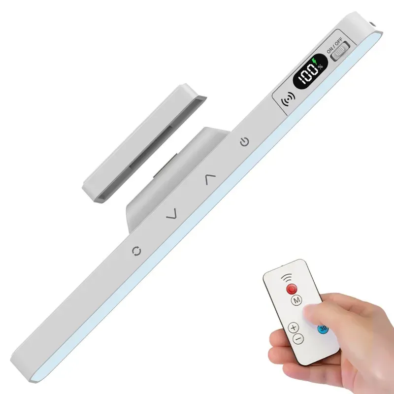 Lampe de bureau LED rechargeable, éclairage doux pour le confort visuel, base magnétique