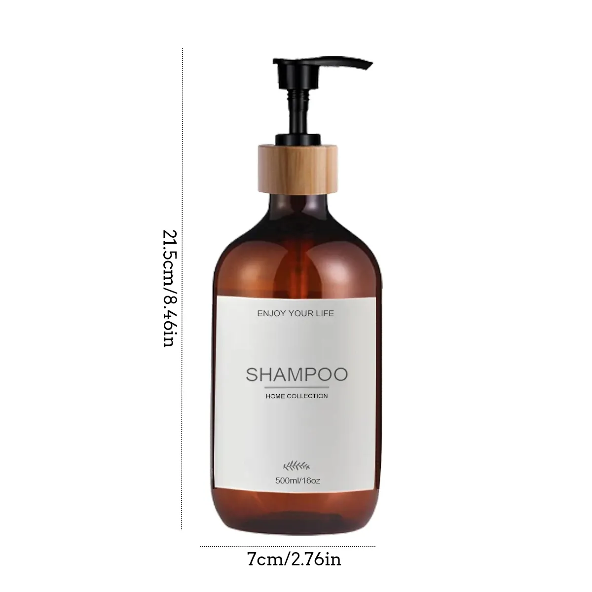 Lot de 3 distributeurs à pompe de 500 ml pour shampoing, revitalisant et savon 6