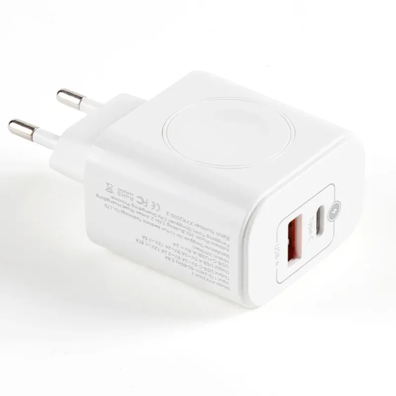 Chargeur sans fil 3-en-1 pour Apple Watch et iPhone, PD 20 W, avec 2 ports USB-C et USB-A 7