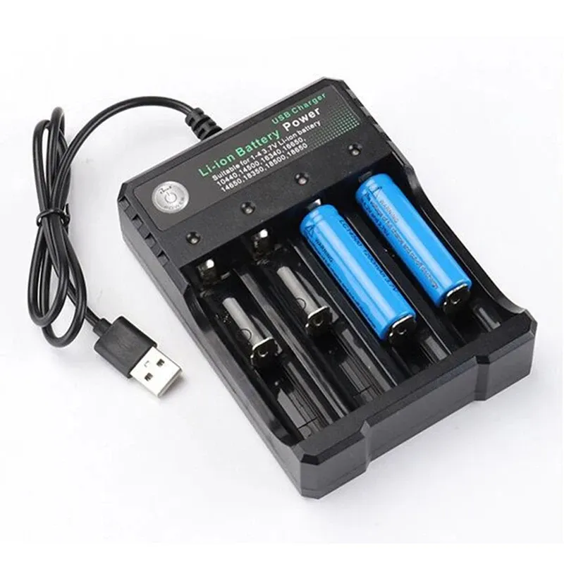 Chargeur USB 4 emplacements, charge indépendante, batterie Li-ion 4.2V, 2X 3X 4X, chargeur portable rechargeable pour 18650 18350 18500 - Image 1