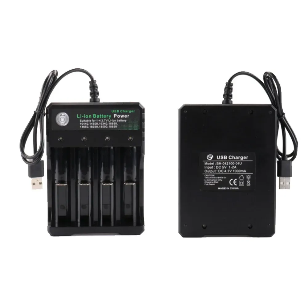 Chargeur USB 4 emplacements, charge indépendante, batterie Li-ion 4.2V, 2X 3X 4X, chargeur portable rechargeable pour 18650 18350 18500 5