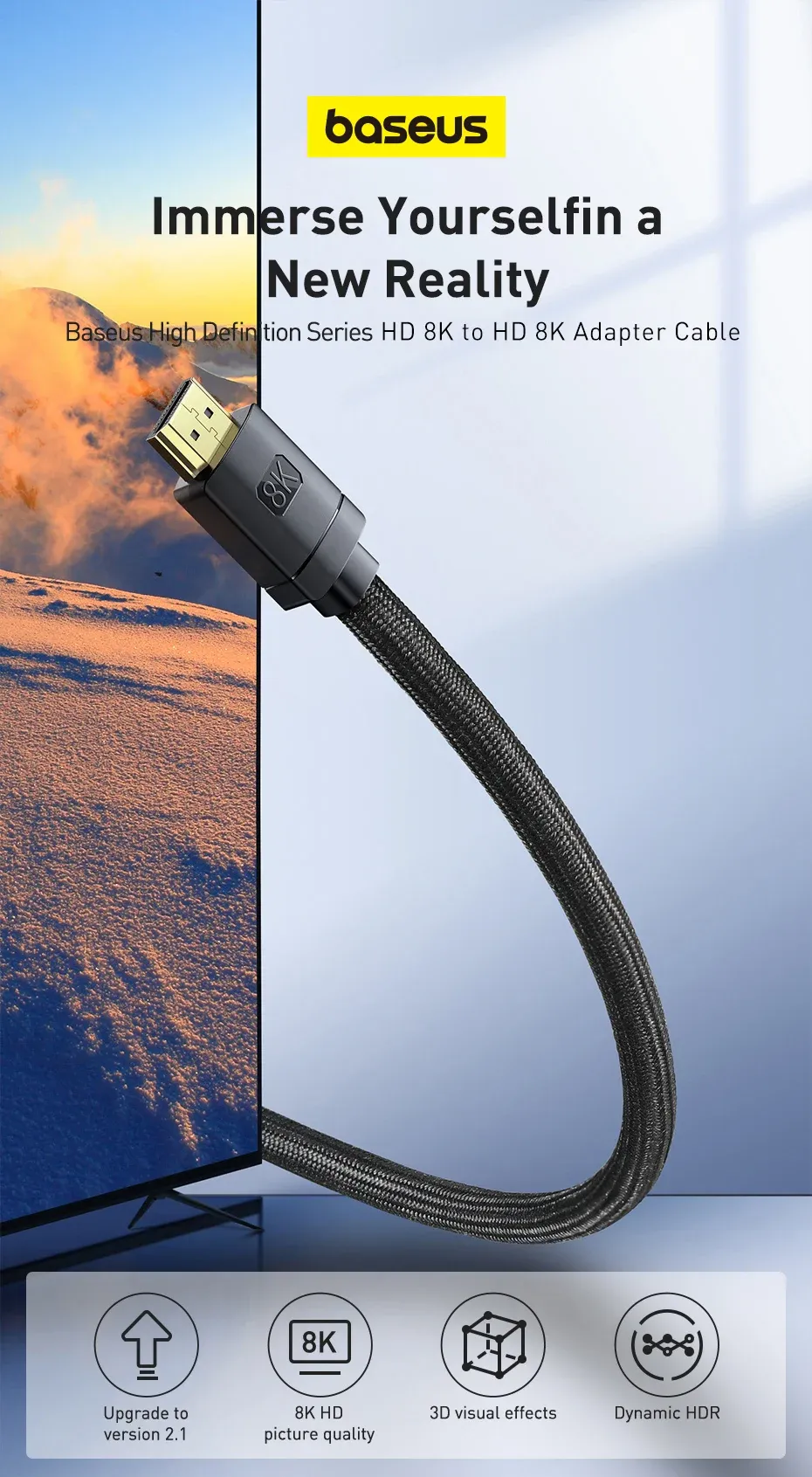 Câble Baseus HD 8K vers HD 8K
