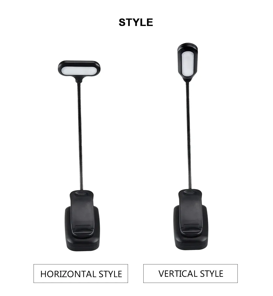 Lampe LED réglable à clipser pour livre