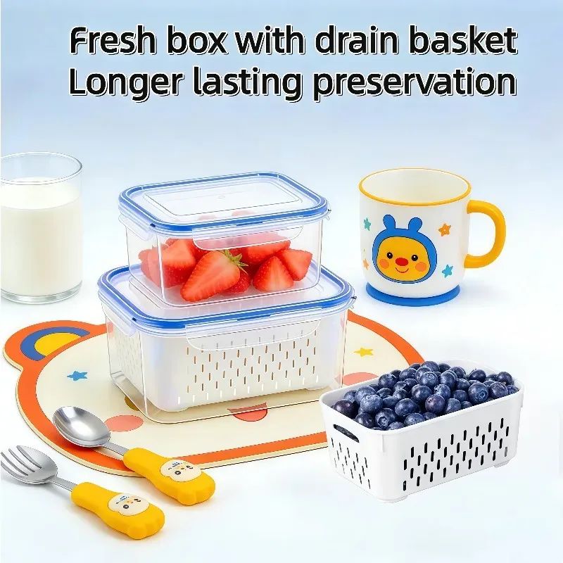 Lot de 6 Contenants de Rangement pour Fruits avec Passoire Amovible pour Réfrigérateur – Conservation Prolongée des Baies et Fruits Frais 7
