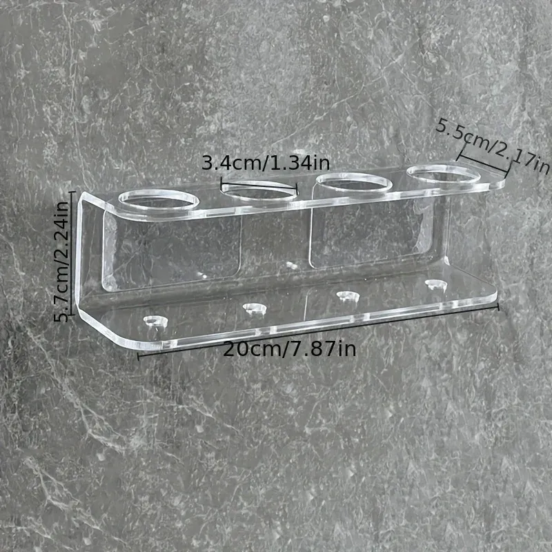 Support mural transparent et lisse pour brosse à dents électrique, design épuré et peu encombrant, étagère moderne pour salle de bain 6