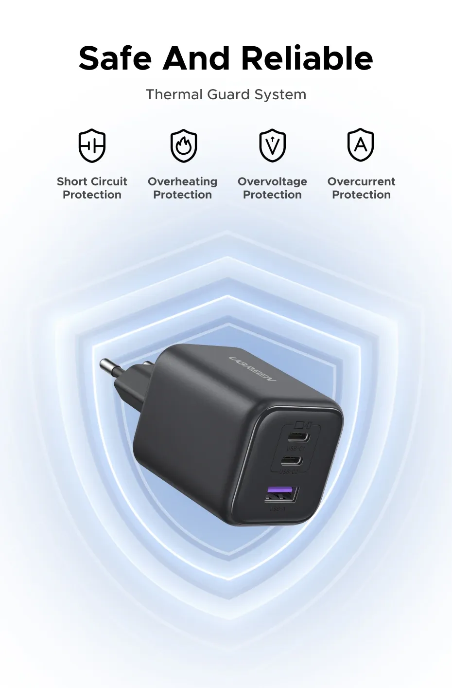 Recharge rapide avec le chargeur UGREEN