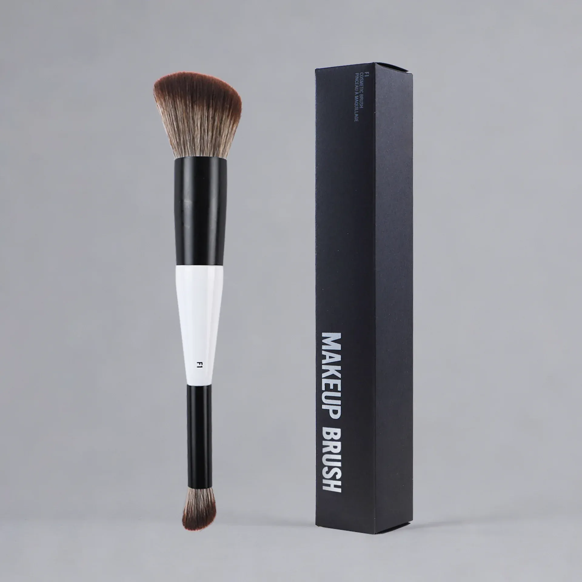Pinceaux de maquillage F4 double tête pour contour et blush, pinceau à poudre F2, pinceau illuminateur F3, poils synthétiques doux, pinceaux cosmétiques pour blush et illuminateur 7