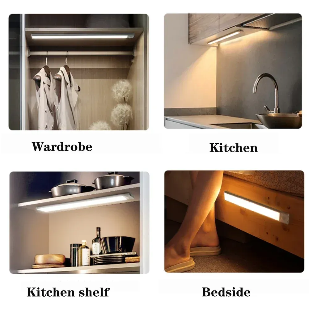 Détecteur de mouvement LED sous armoire en situation