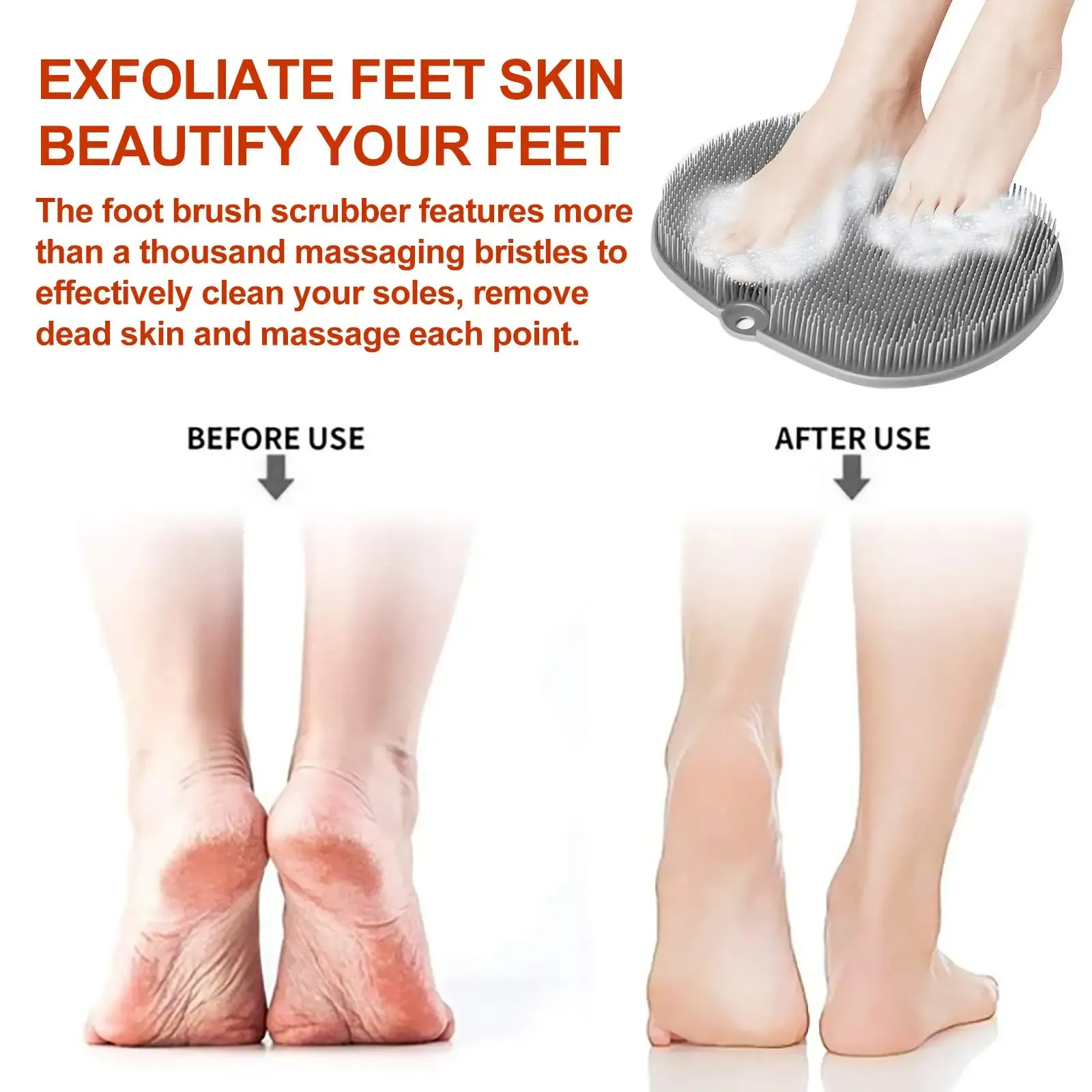Éponge exfoliante en silicone pour les pieds, mise en valeur