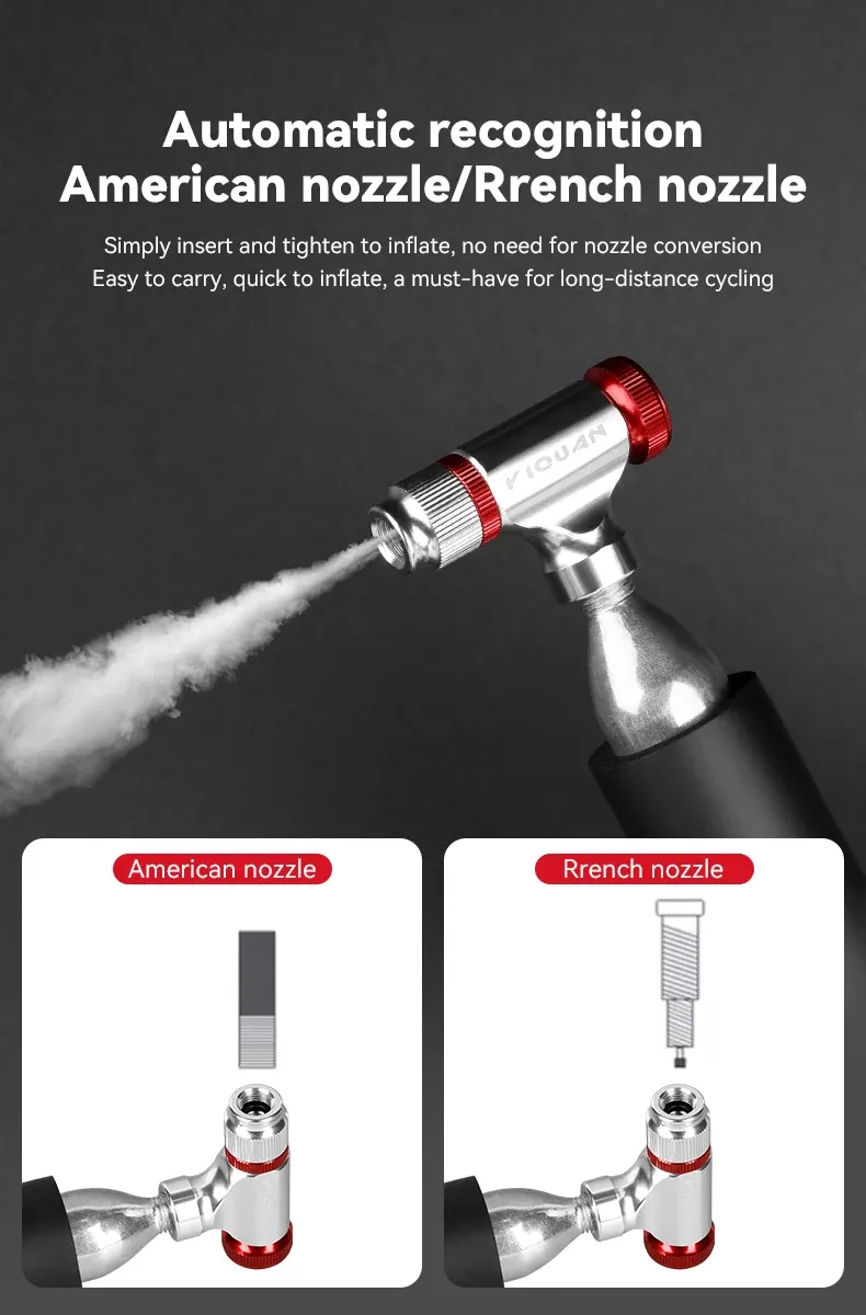 Gonfleur CO2 pour vélo, finitions