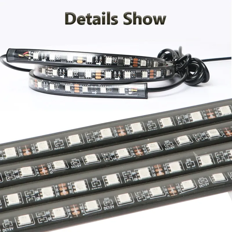 Bande LED RVB flexible pour voiture avec télécommande, éclairage d'ambiance sous caisse 2