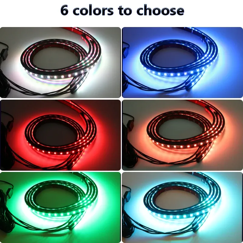 Bande LED RVB flexible pour voiture avec télécommande, éclairage d'ambiance sous caisse 3
