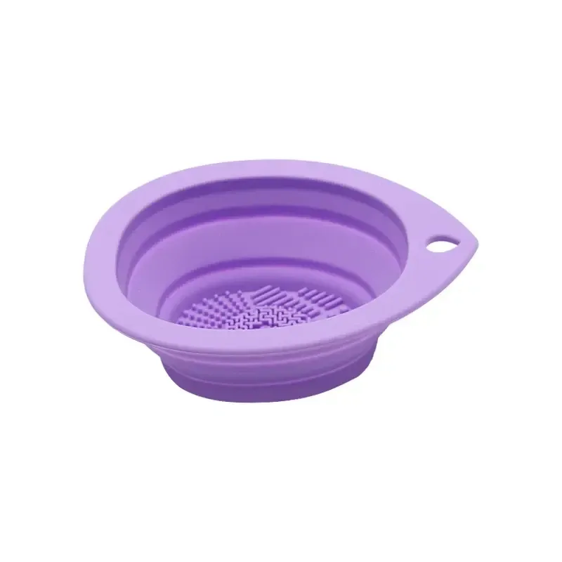 Bol nettoyeur pliable en silicone pour pinceaux de maquillage et houppettes 19