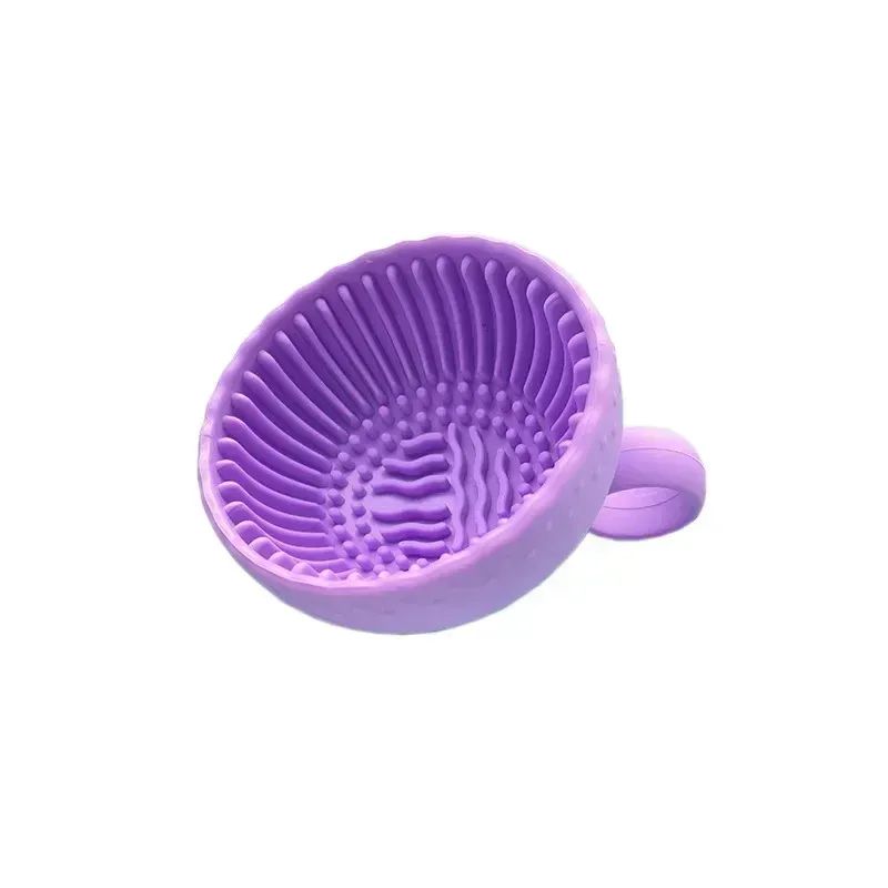 Bol nettoyeur pliable en silicone pour pinceaux de maquillage et houppettes 21