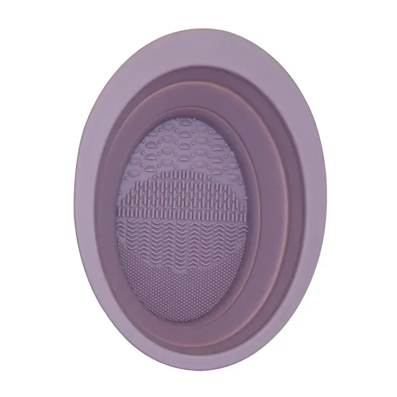 Bol nettoyeur pliable en silicone pour pinceaux de maquillage et houppettes 11