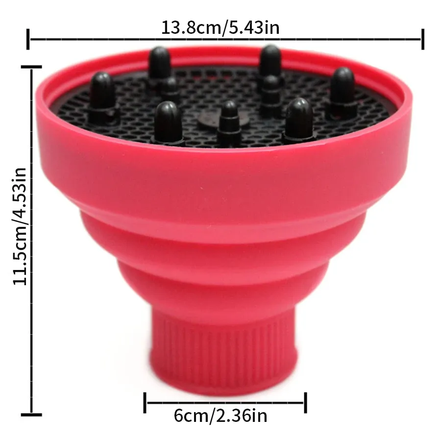 Diffuseur pliable en silicone pour sèche-cheveux, embout rétractable et portable, pour cheveux bouclés et ondulés 3