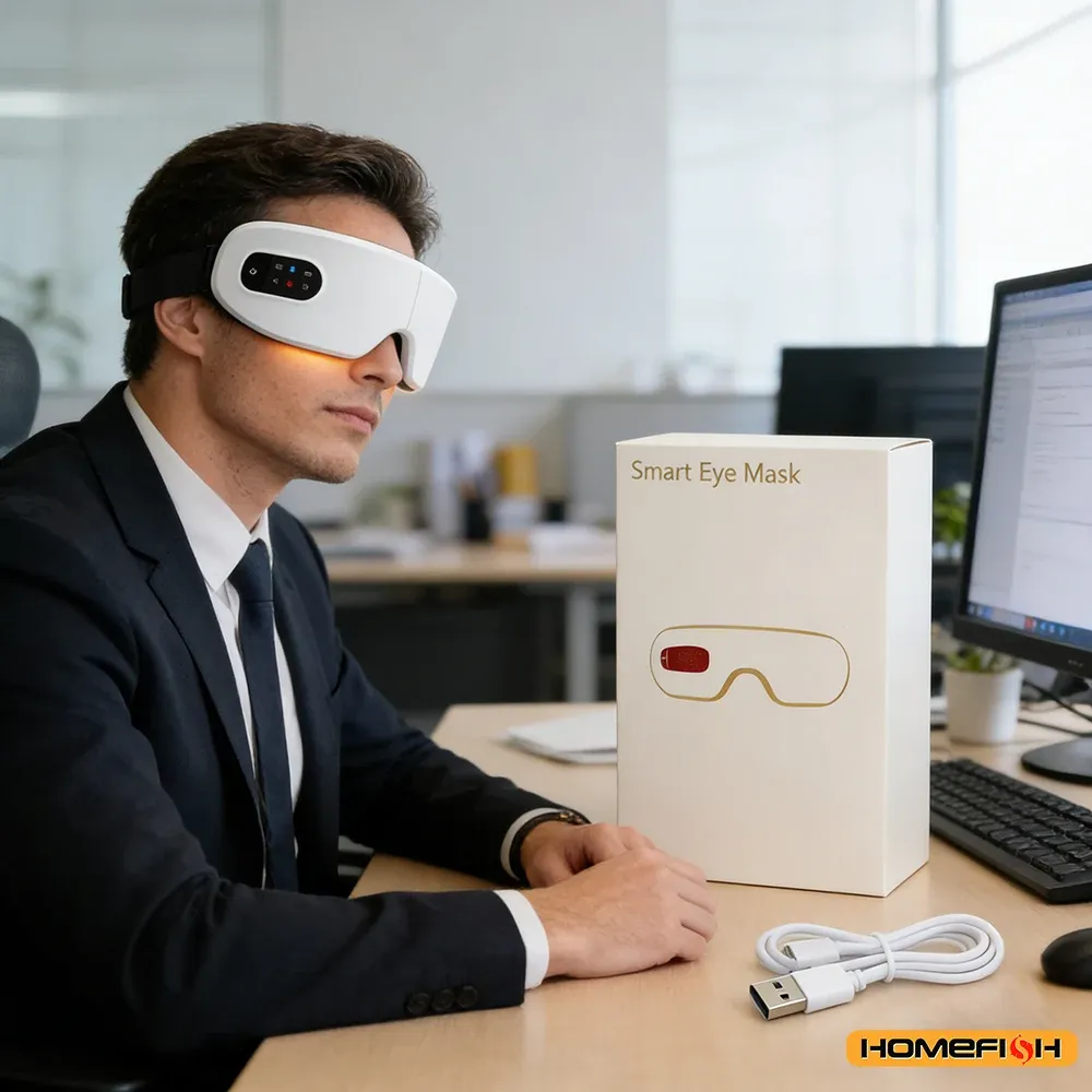 Masseur oculaire Bluetooth tout-en-un à vibration – Masque intelligent à recharge sans fil pour le soin des yeux 2