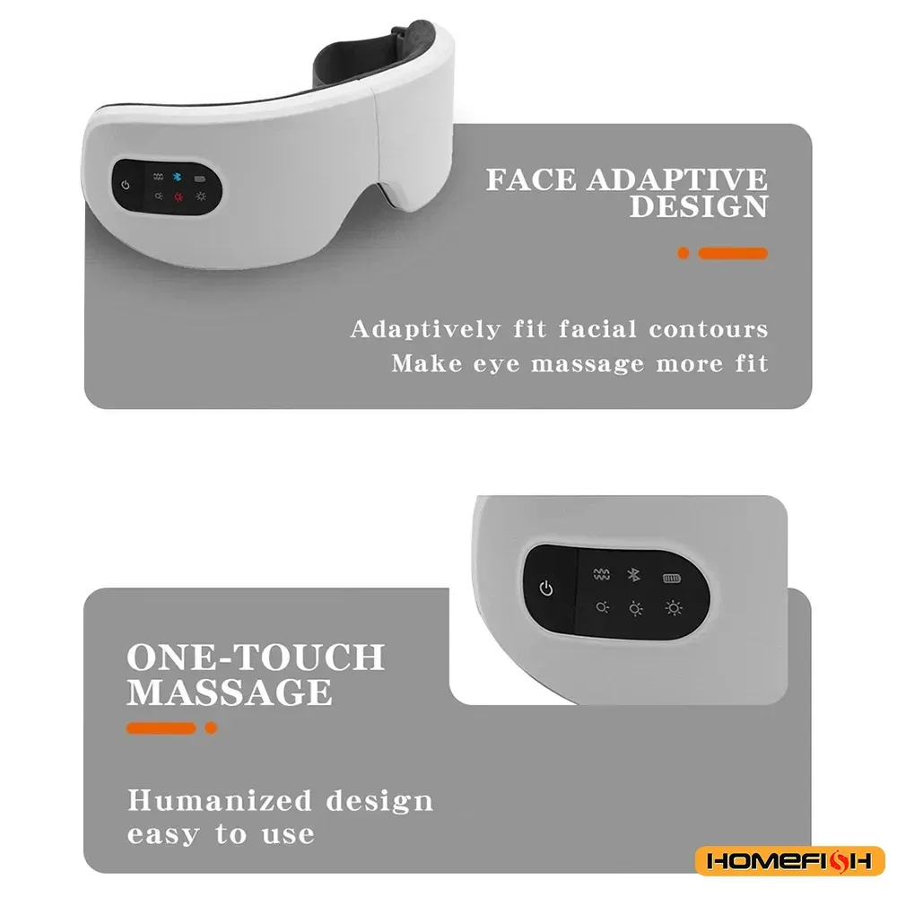 Masseur oculaire Bluetooth tout-en-un à vibration – Masque intelligent à recharge sans fil pour le soin des yeux 5