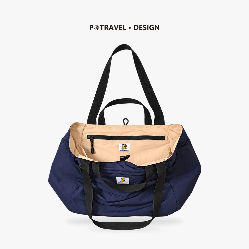 Sac fourre-tout de voyage réversible et pliable en toile, grande capacité, à bandoulière, mixte - Image 1