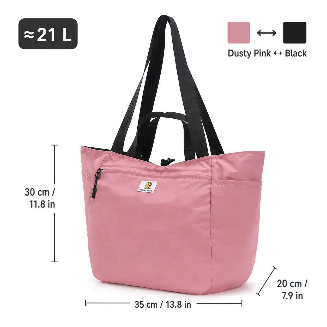 Sac fourre-tout de voyage réversible et pliable en toile, grande capacité, à bandoulière, mixte 10