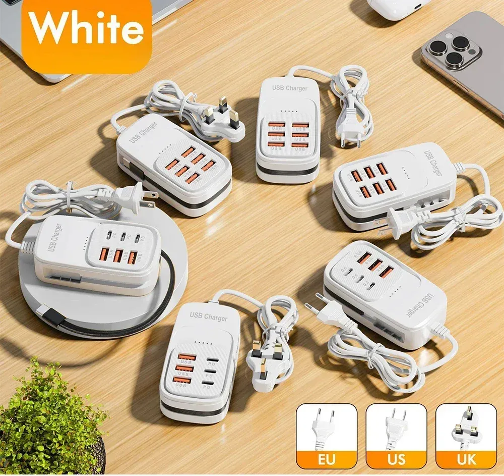 Station de charge multi-ports, cordon inclus
