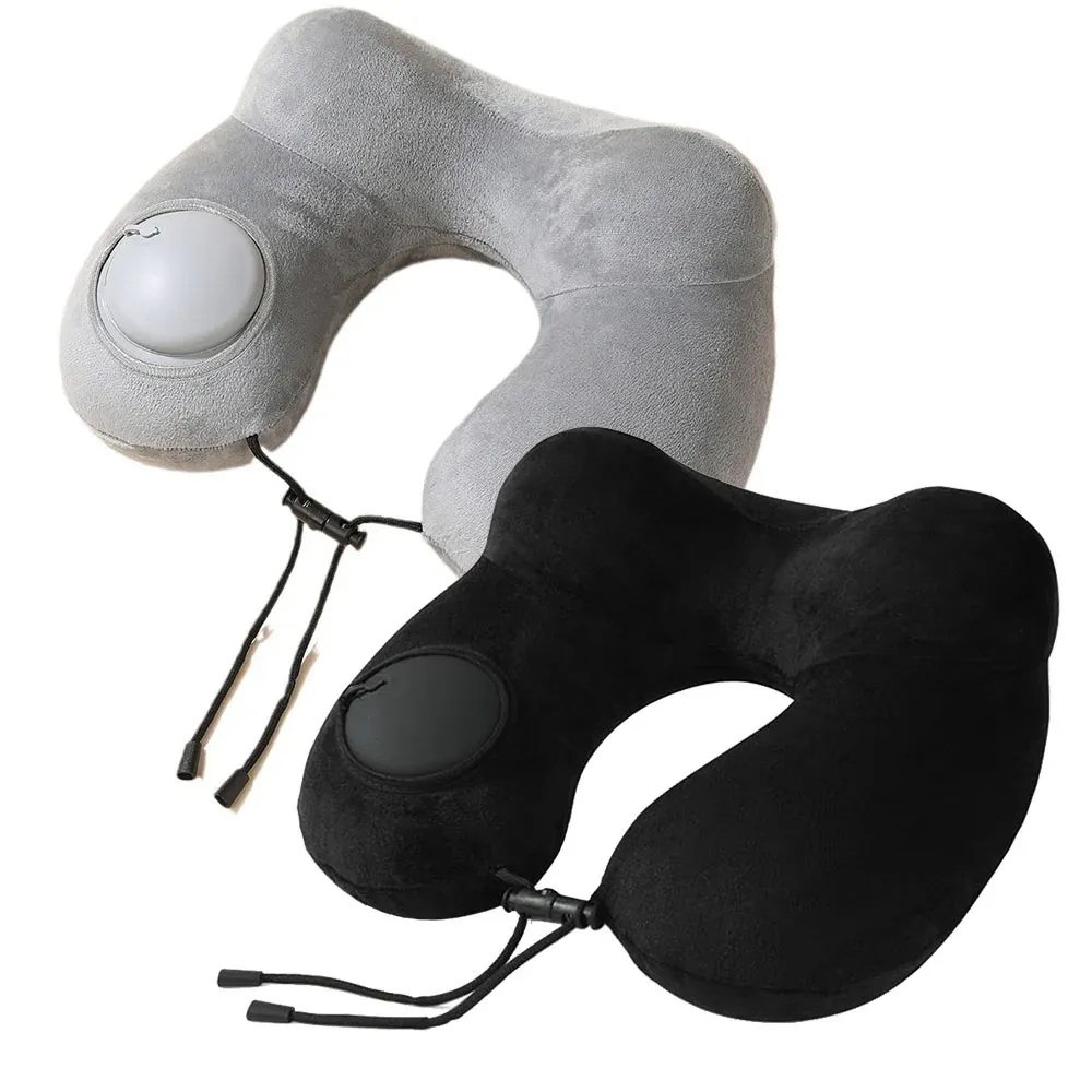 Oreiller cervical portable gonflable à pression, déhoussable et lavable, idéal pour les voyages en plein air, les déplacements professionnels et le camping, 1 pièce
