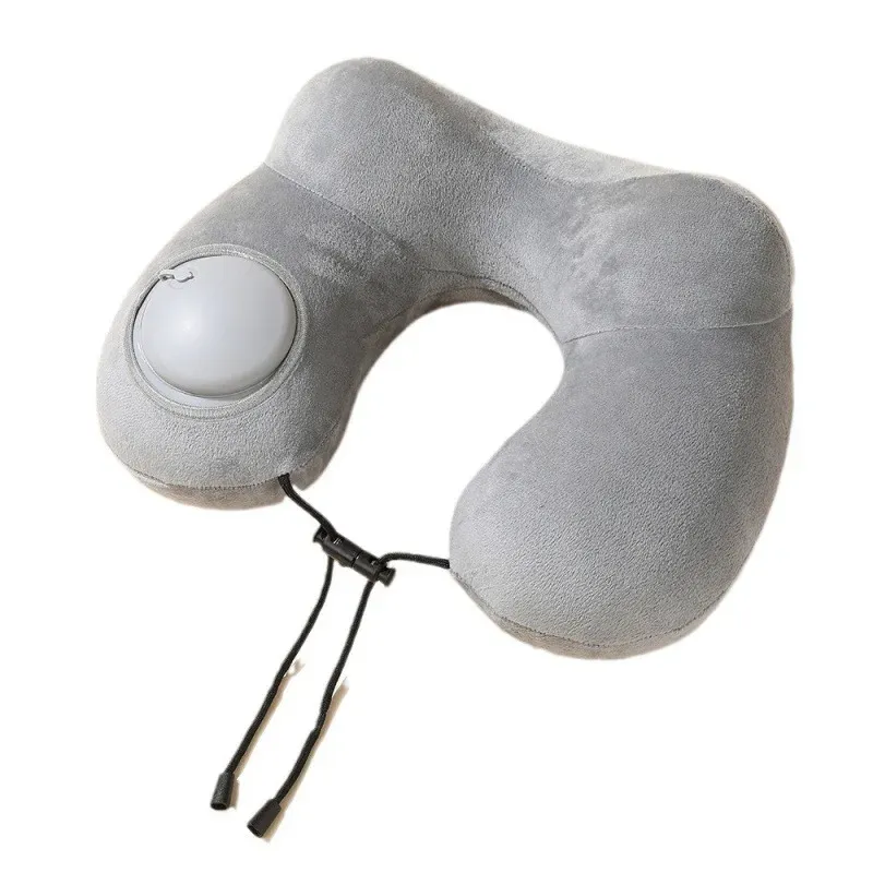 Oreiller cervical portable gonflable à pression, déhoussable et lavable, idéal pour les voyages en plein air, les déplacements professionnels et le camping, 1 pièce 8