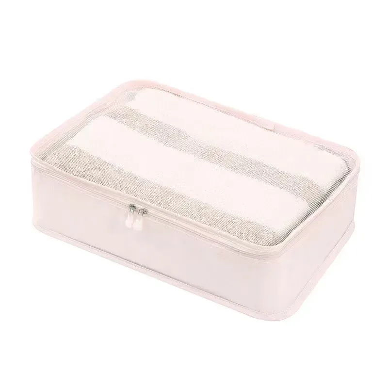 1/2/4/6 pièces, cubes de rangement pliables 40 × 30 × 12 cm, organisateurs de bagages pour voyage, légers, transparents, avec design en maille respirante 9