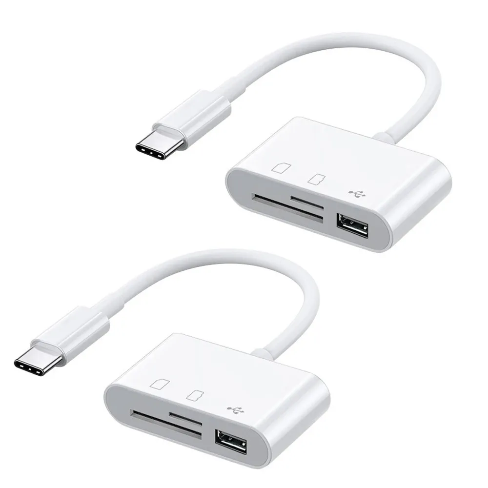 Adaptateur OTG USB-C 3 en 1 avec lecteur de cartes TF/SD pour smartphone 7