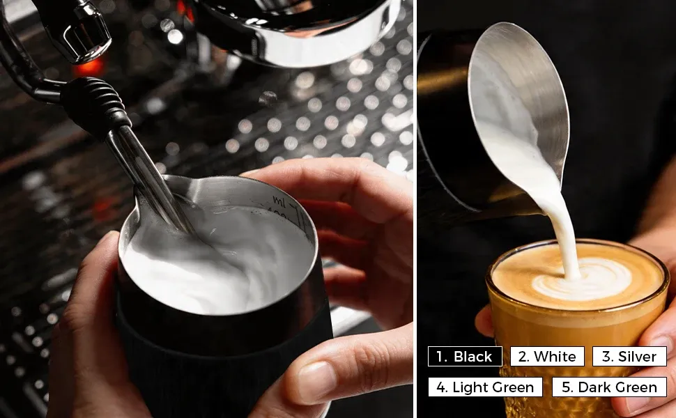 Pichet à lait pour espresso IKAPE V3, 500 ml, sans poignée, bec verseur pointu 2