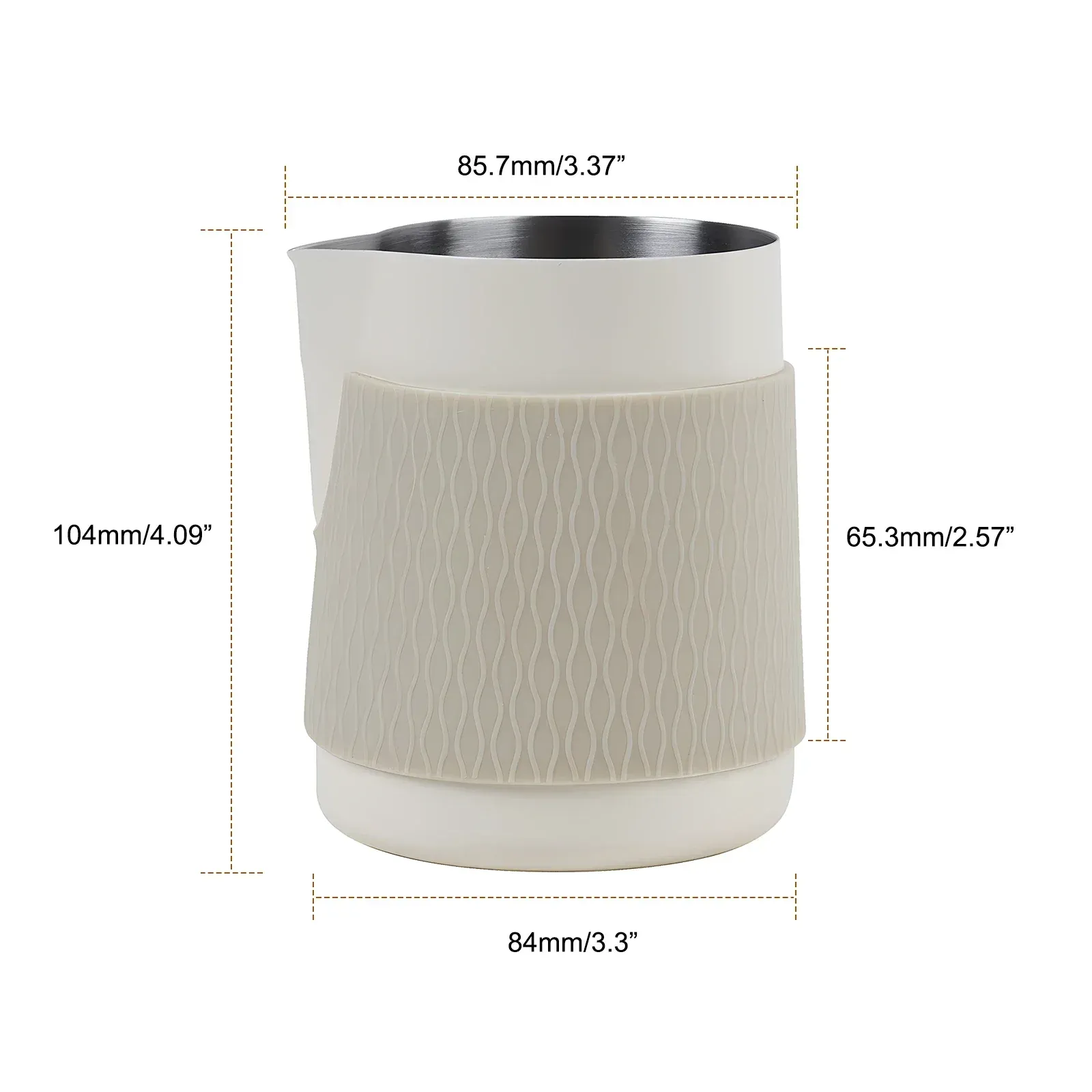 Pichet à lait pour espresso IKAPE V3, 500 ml, sans poignée, bec verseur pointu 8