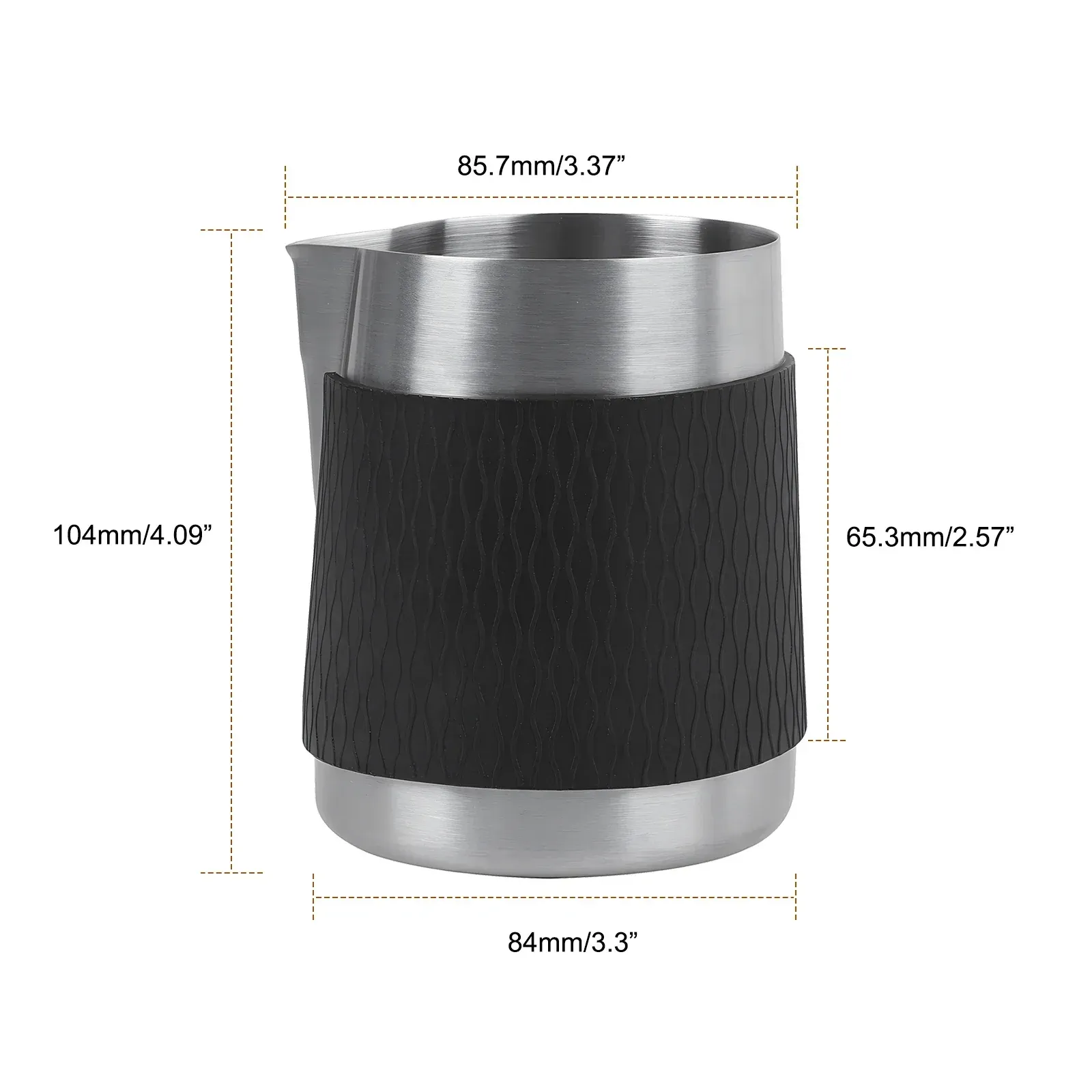 Pichet à lait pour espresso IKAPE V3, 500 ml, sans poignée, bec verseur pointu 9