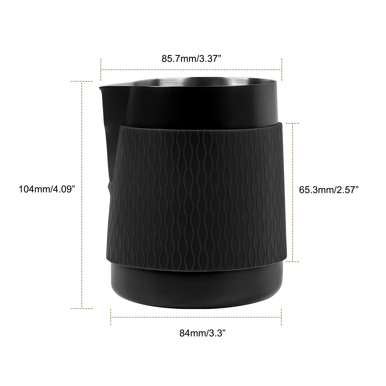 Pichet à lait pour espresso IKAPE V3, 500 ml, sans poignée, bec verseur pointu 7