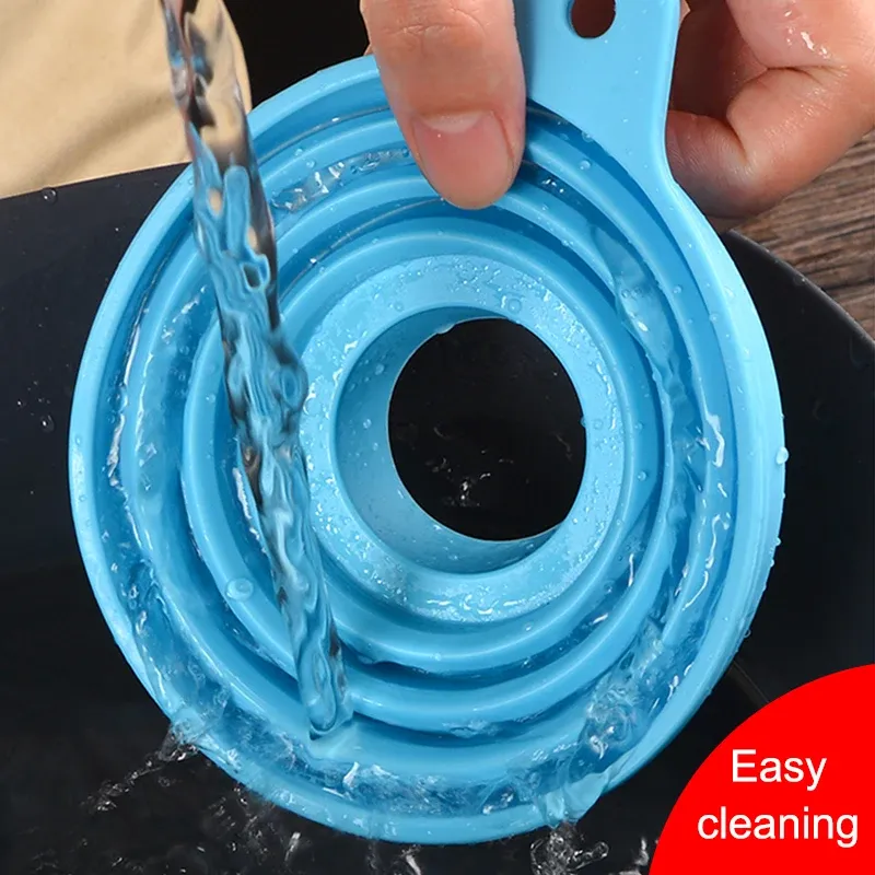Entonnoir souple en silicone, vue de détail