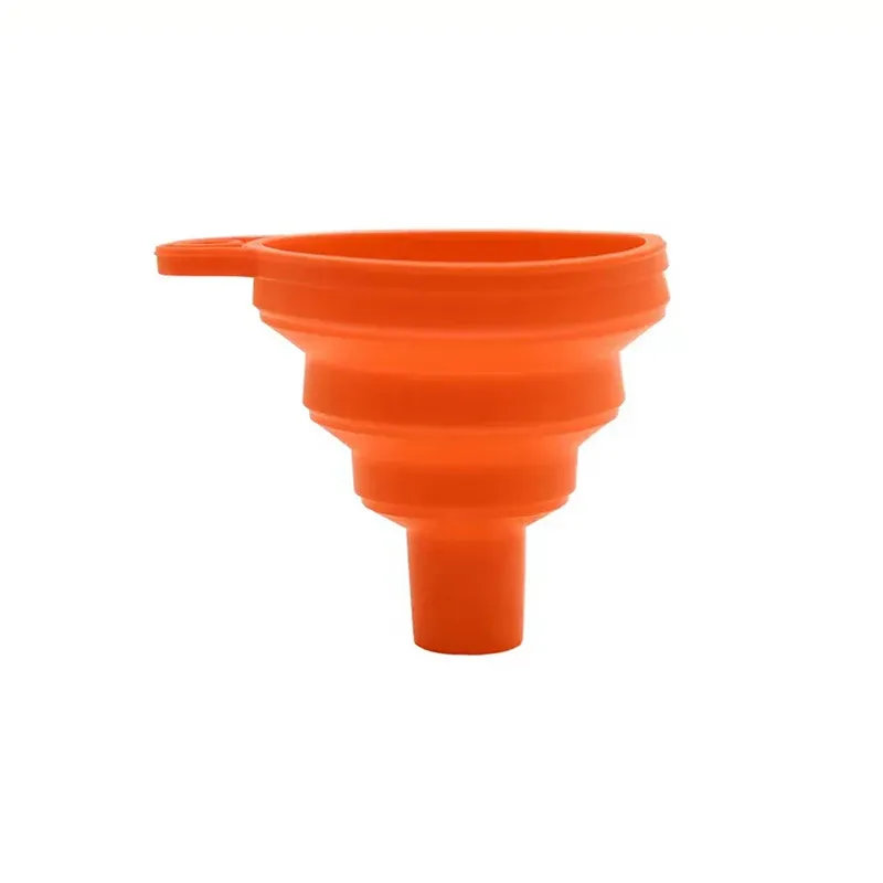 Entonnoir pliable en silicone pour cuisine, distributeur pour bouteilles de vin et transfert automatique d'huile et d'essence 9