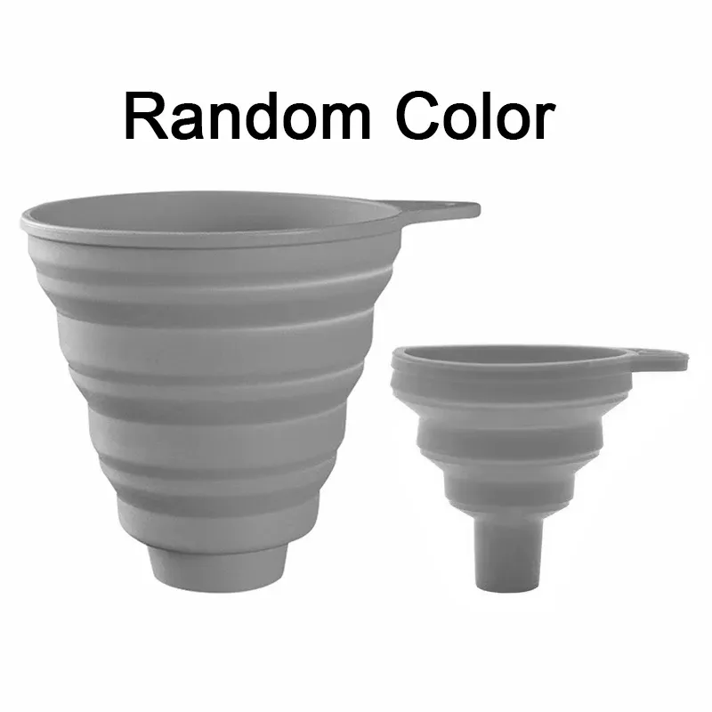 Entonnoir pliable en silicone pour cuisine, distributeur pour bouteilles de vin et transfert automatique d'huile et d'essence 7