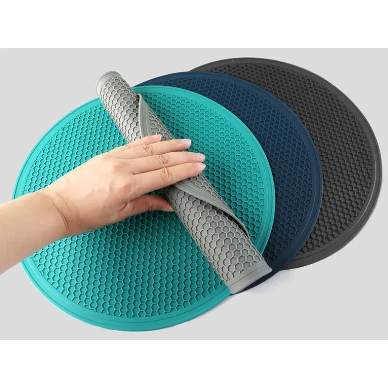 Tapis isolant thermique rond en silicone pour plaque à induction, résistant aux hautes températures 2