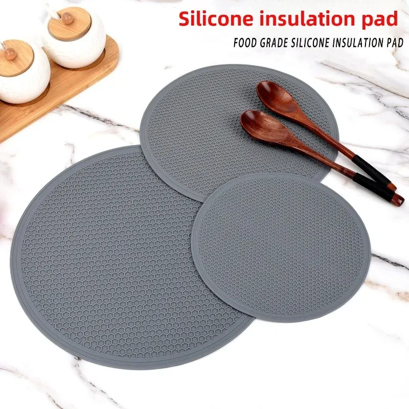 Tapis isolant thermique rond en silicone pour plaque à induction, résistant aux hautes températures - Image 1