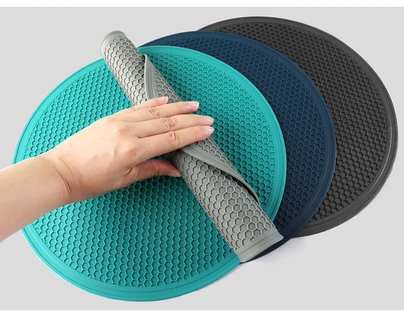 Tapis isolant thermique en silicone rond pour plaque à induction