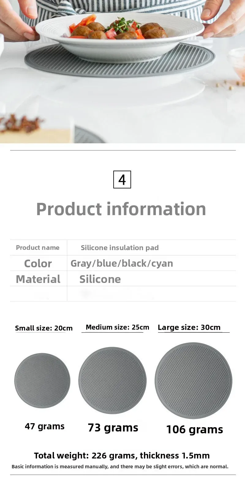 Tapis isolant en silicone dans un cadre de cuisine lumineux