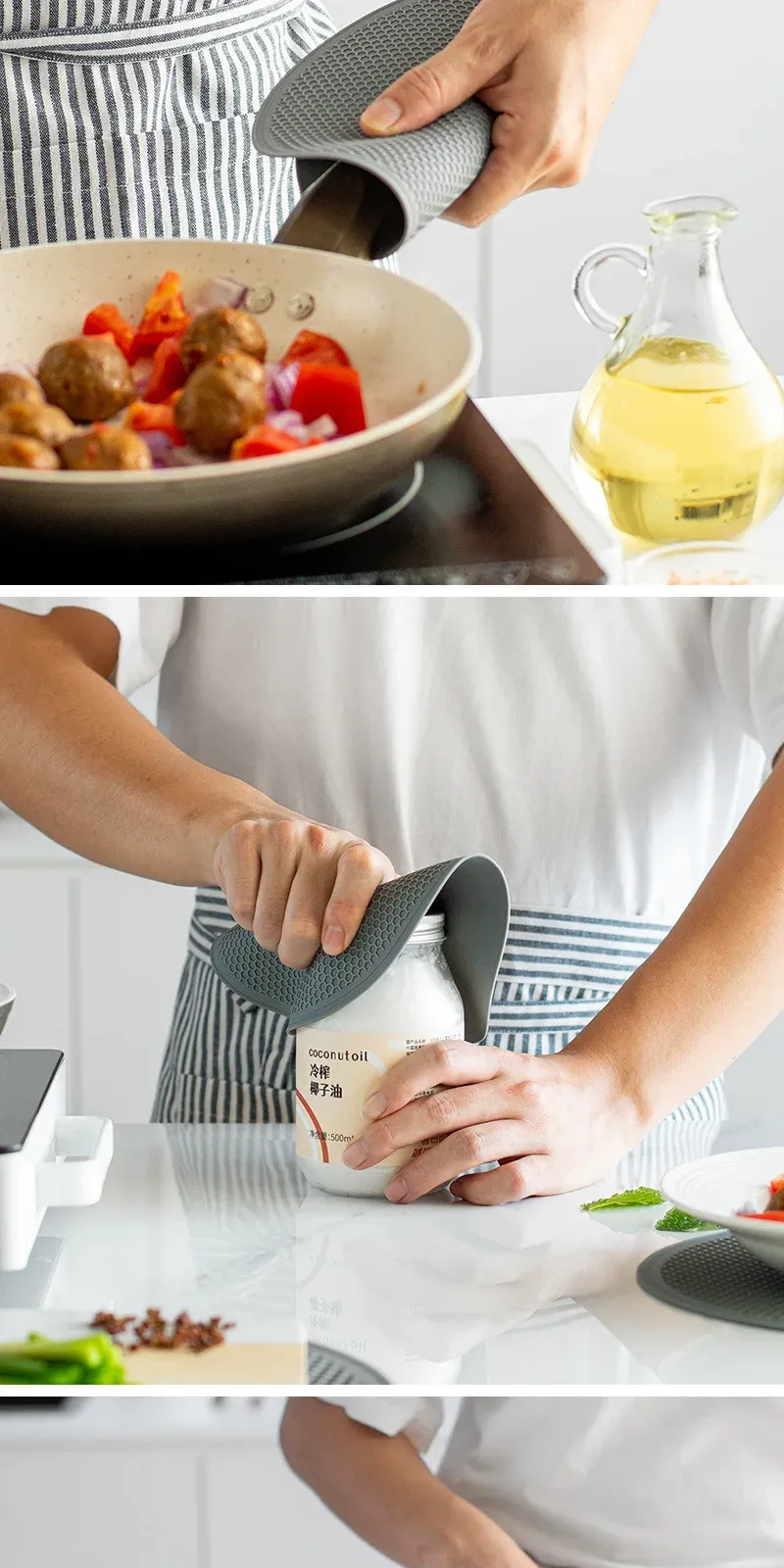 Tapis isolant en silicone dans une cuisine conviviale