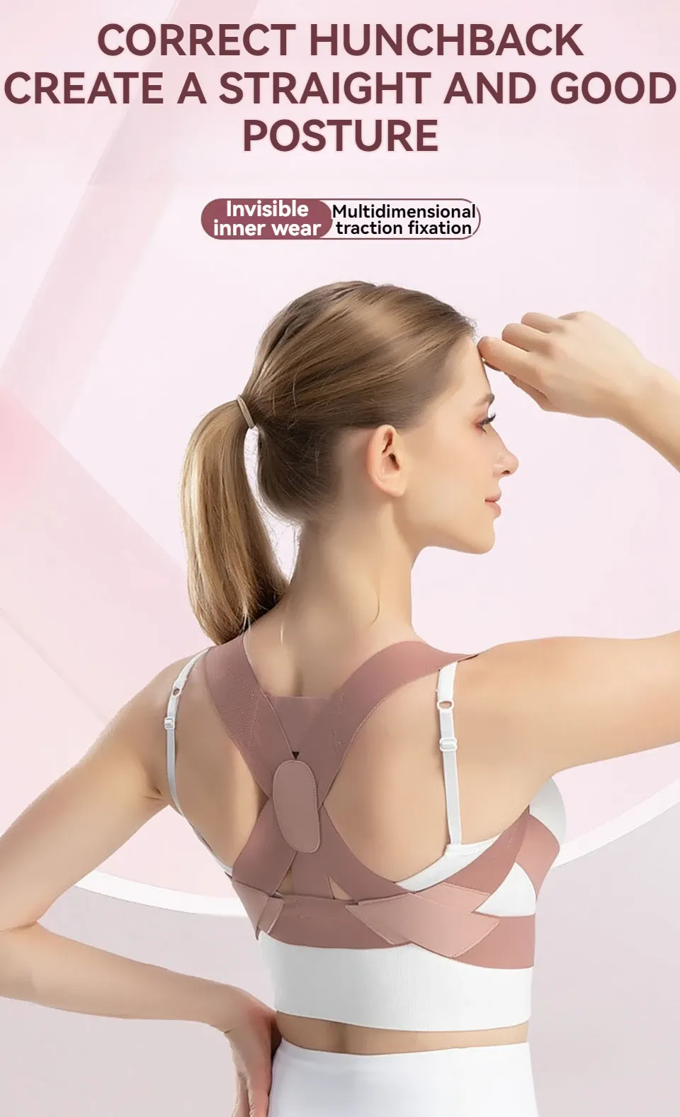 Correcteur de posture invisible pour adultes, vue de présentation