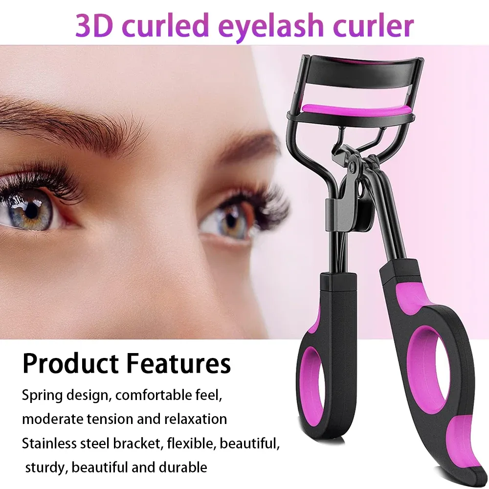 Kit de bigoudis pour cils, brosses et peigne séparateur, outil de maquillage avec coussinets en silicone 3