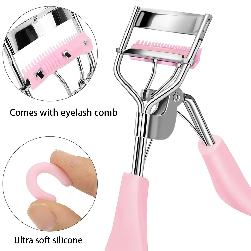 Kit de bigoudis pour cils, brosses et peigne séparateur, outil de maquillage avec coussinets en silicone 6